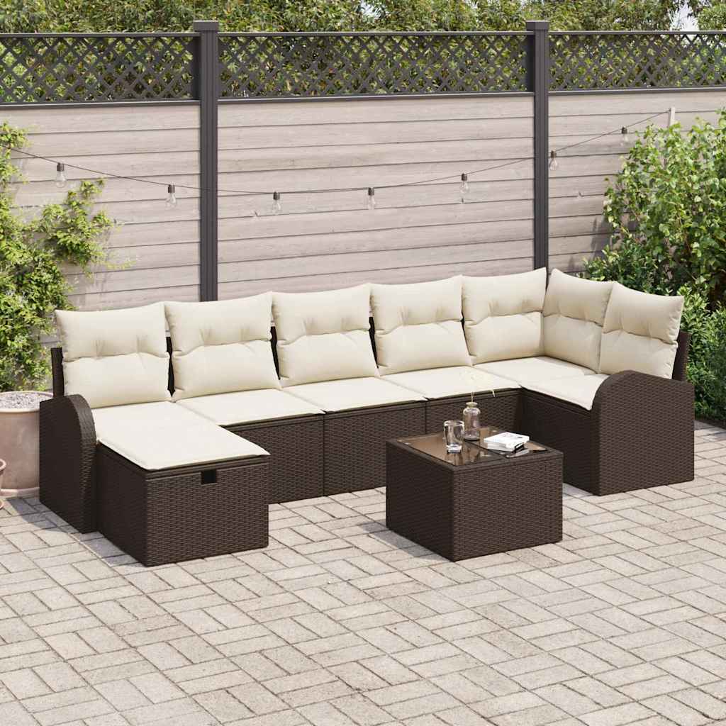Tuin Sofa Set Met Kussen Met Opslag 8 Pcs Poly Riet
