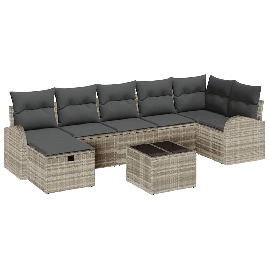 Tuin Sofa Set Met Kussen Met Opslag 8 Pcs Poly Riet
