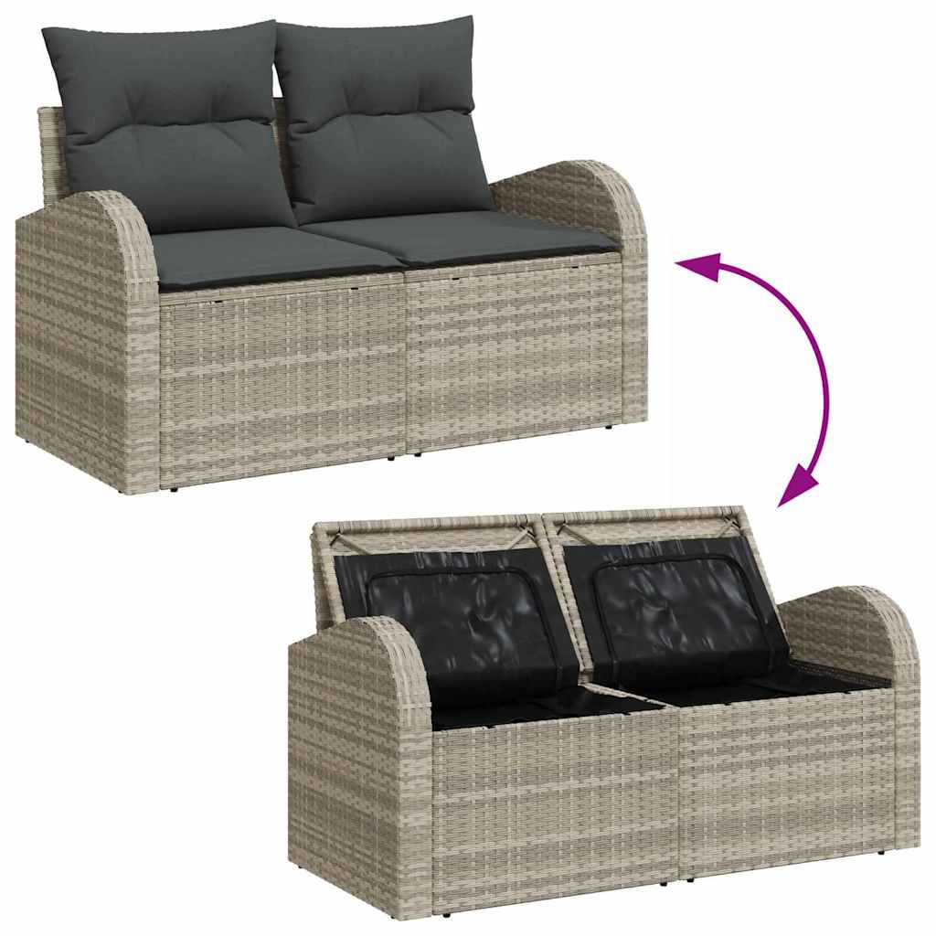 Tuin Sofa Set Met Kussen Met Opslag 8 Pcs Poly Riet