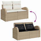 Tuin Sofa Set Met Kussen Met Opslag 6 Pcs Poly Riet