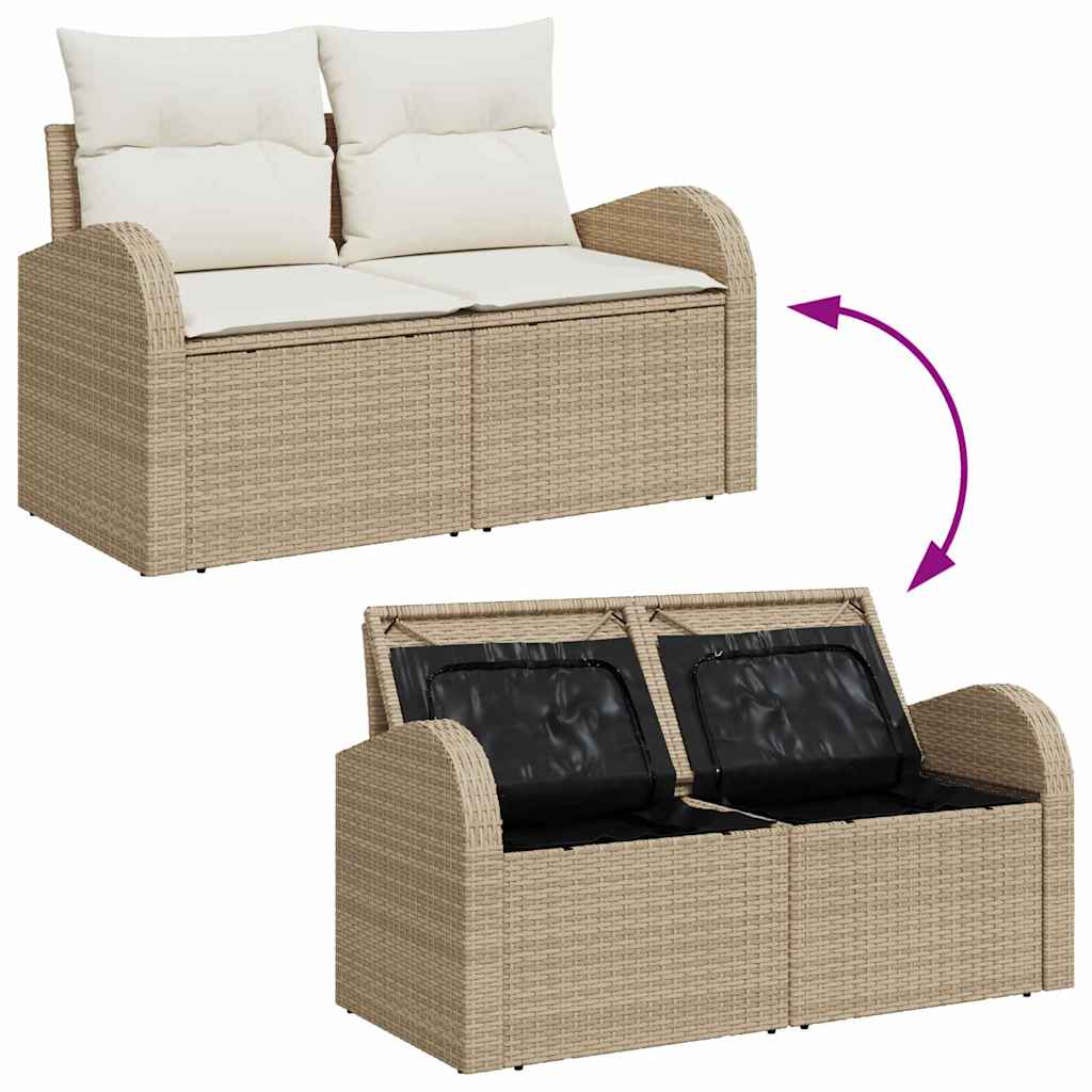 Tuin Sofa Set Met Kussen Met Opslag 6 Pcs Poly Riet