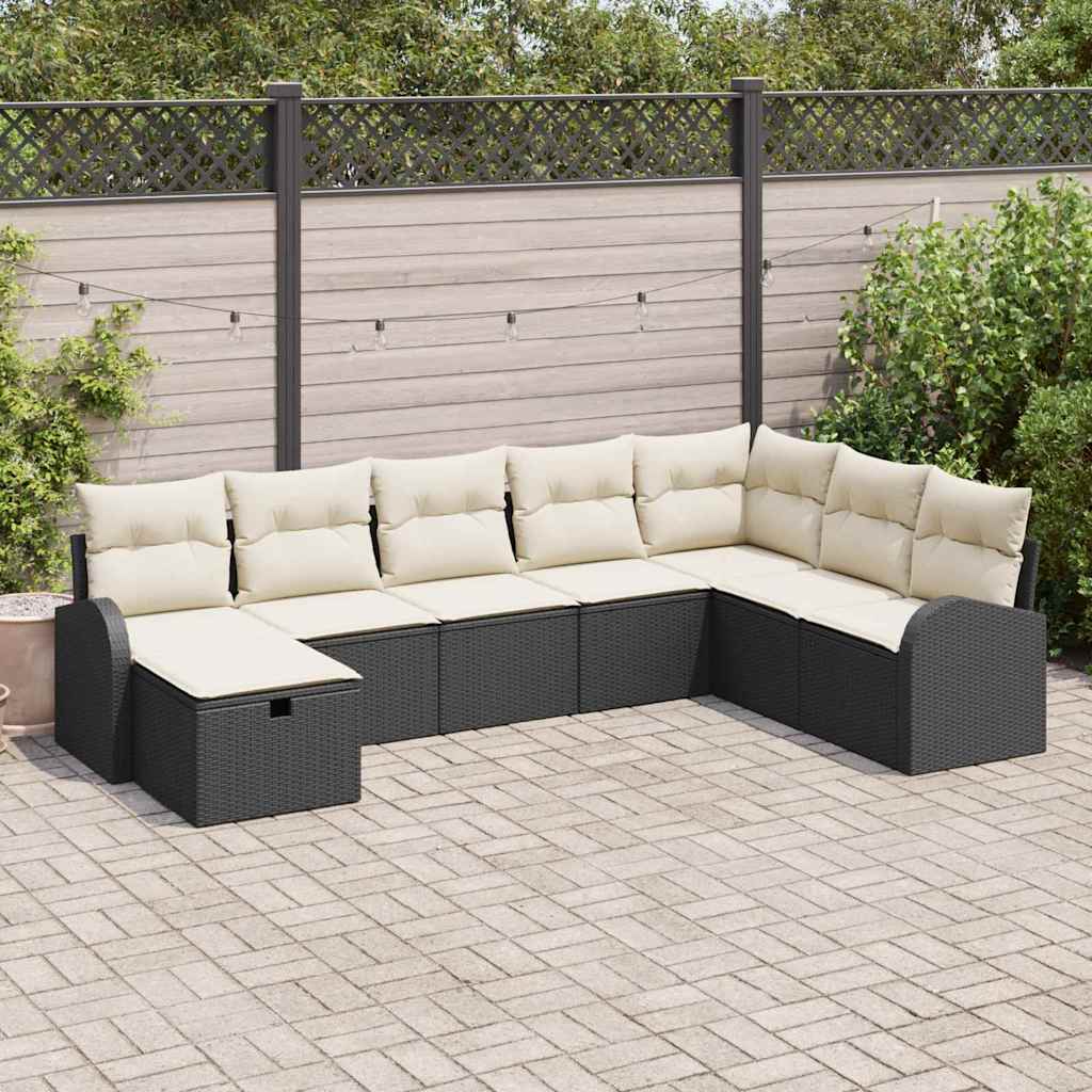 Tuin Sofa Set Met Kussen Met Opslag 9 Pcs Poly Riet