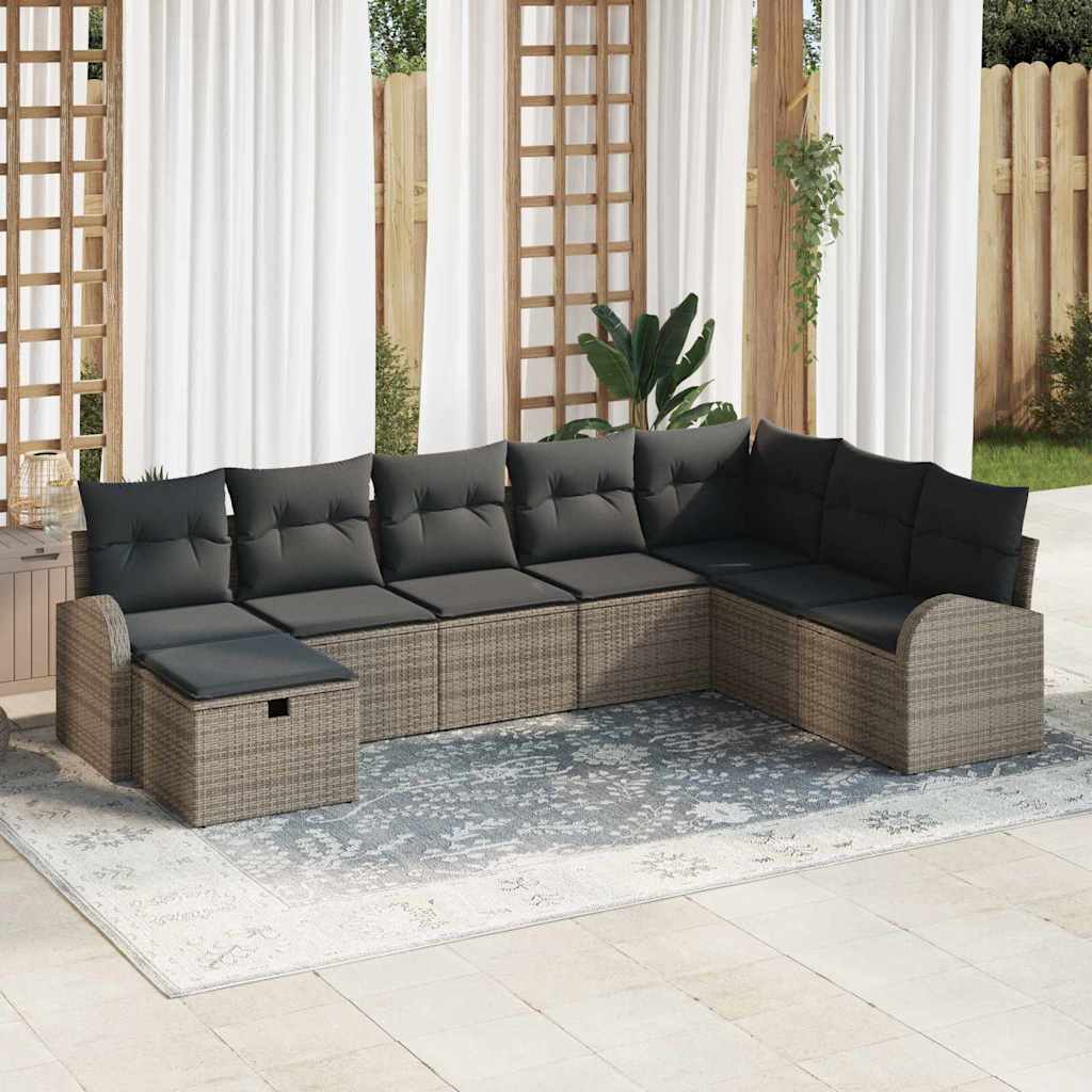 Tuin Sofa Set Met Kussen Met Opslag 9 Pcs Poly Riet