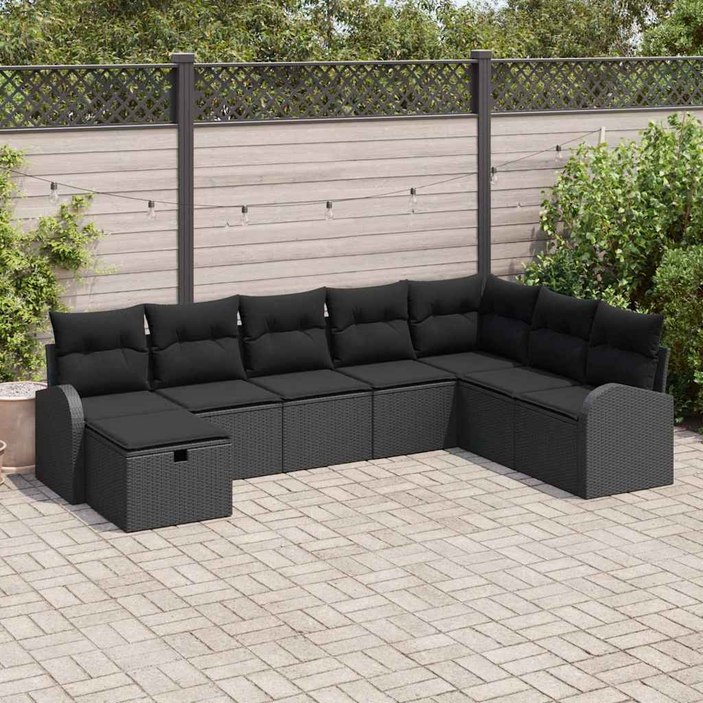 Tuin Sofa Set Met Kussen Met Opslag 9 Pcs Poly Riet