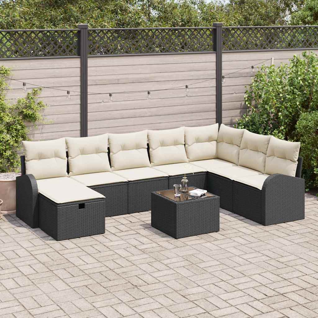 Tuin Sofa Set Met Kussen Met Opslag 9 Pcs Poly Riet