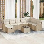 Tuin Sofa Set Met Kussen Met Opslag 9 Pcs Poly Riet
