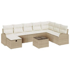Tuin Sofa Set Met Kussen Met Opslag 9 Pcs Poly Riet