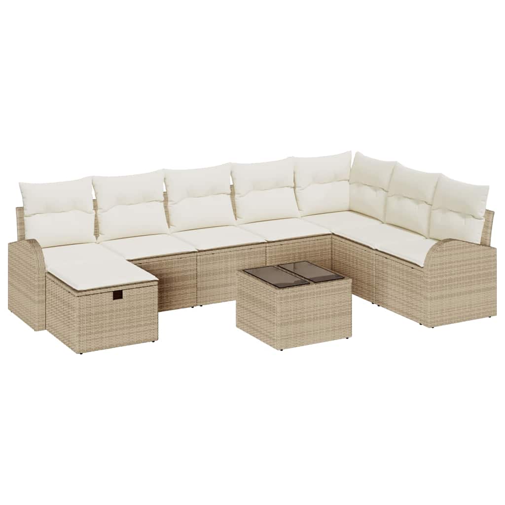 Tuin Sofa Set Met Kussen Met Opslag 9 Pcs Poly Riet