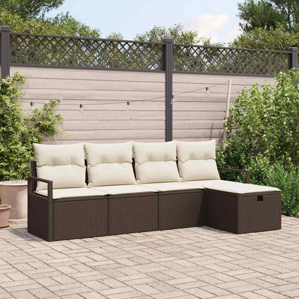 Tuin Sofa Set Met Kussen Met Opslag 6 Pcs Poly Riet
