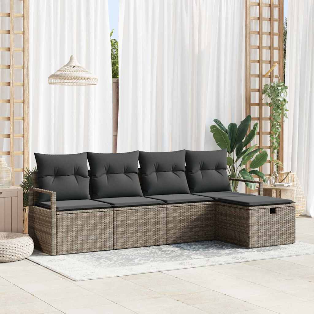 Tuin Sofa Set Met Kussen Met Opslag 6 Pcs Poly Riet