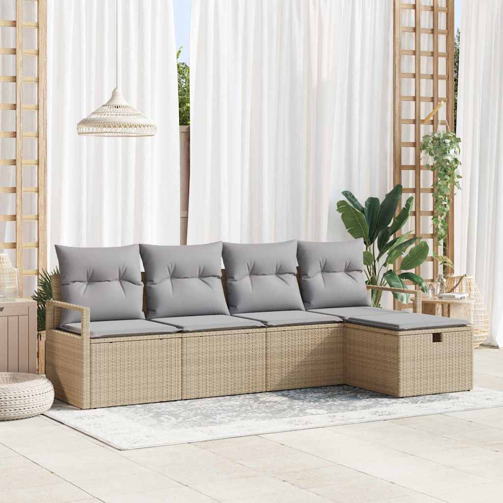 Tuin Sofa Set Met Kussen Met Opslag 6 Pcs Poly Riet
