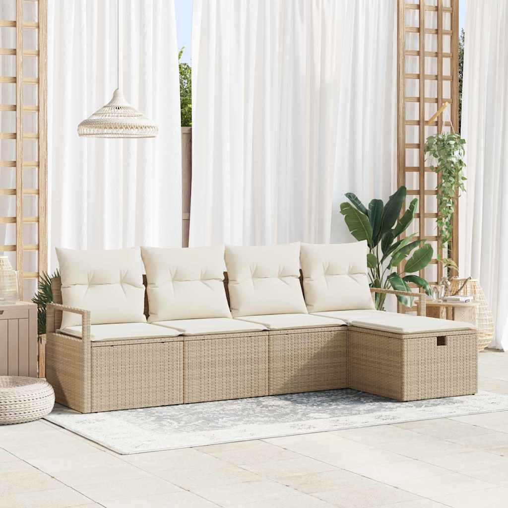 Tuin Sofa Set Met Kussen Met Opslag 6 Pcs Poly Riet
