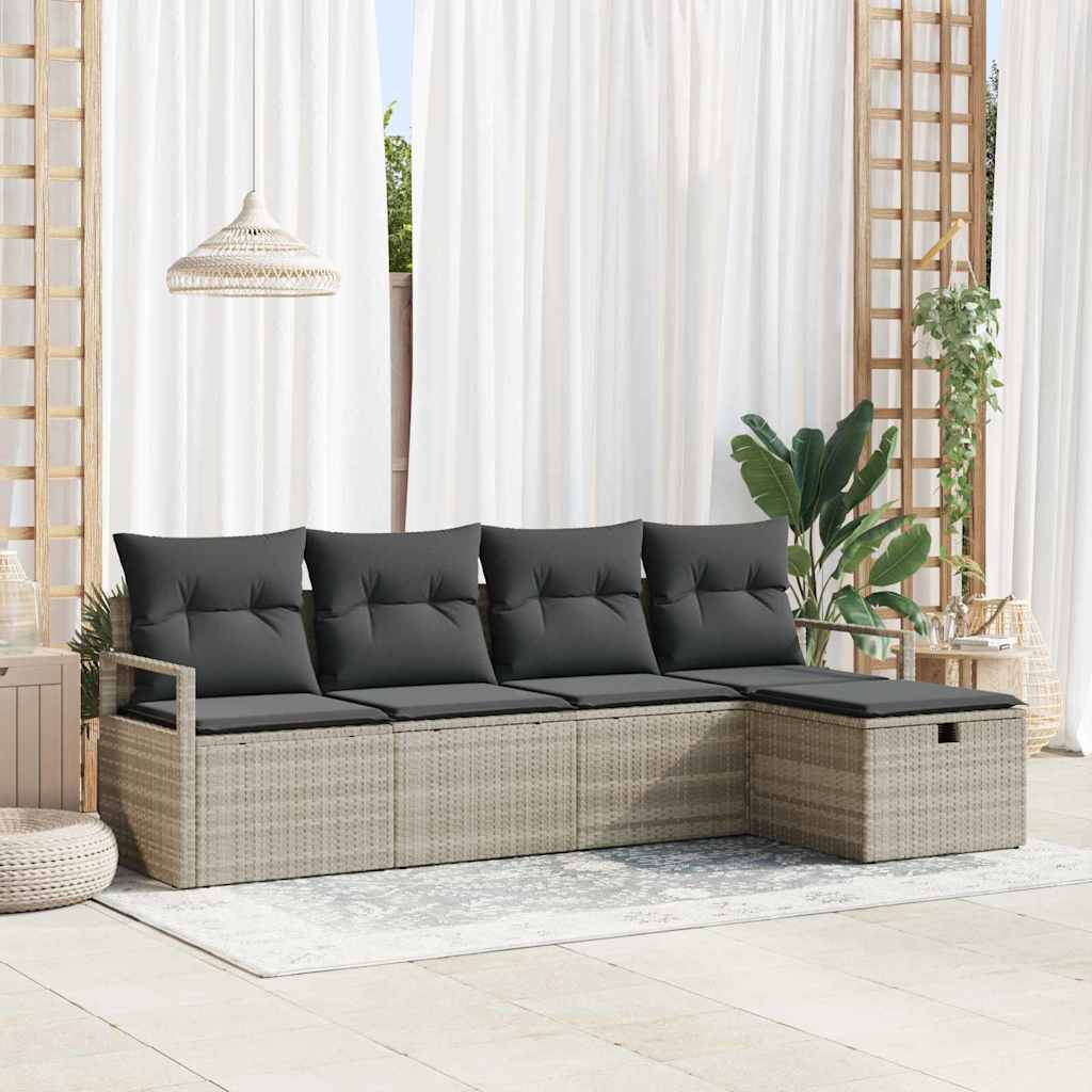 Tuin Sofa Set Met Kussen Met Opslag 6 Pcs Poly Riet