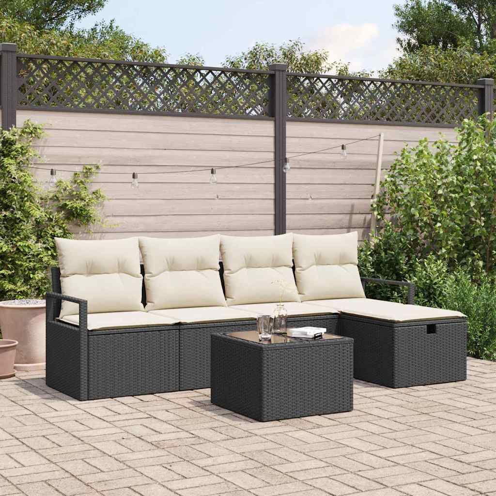Tuin Sofa Set Met Kussen Met Opslag 6 Pcs Poly Riet