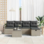 Tuin Sofa Set Met Kussen Met Opslag 6 Pcs Poly Riet