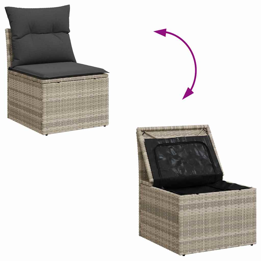 Tuin Sofa Set Met Kussen Met Opslag 6 Pcs Poly Riet