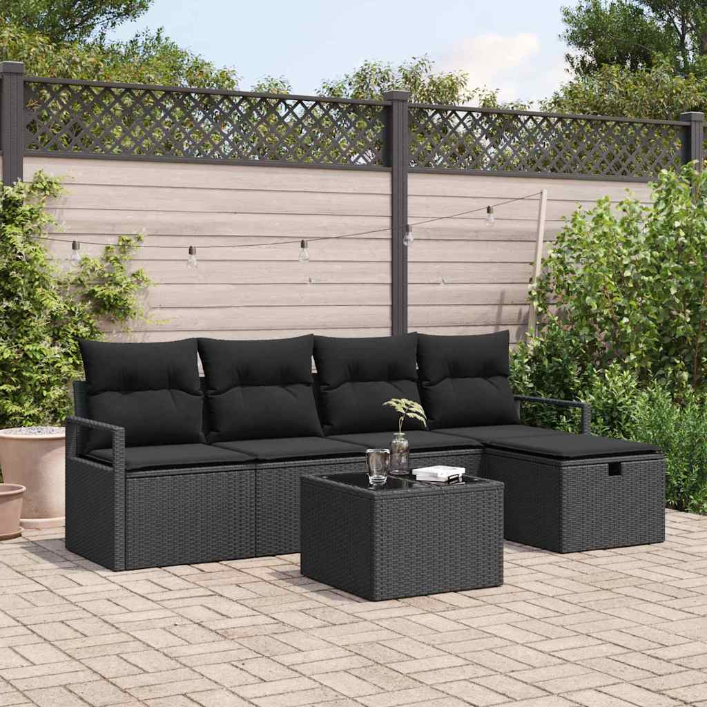 Tuin Sofa Set Met Kussen Met Opslag 6 Pcs Poly Riet