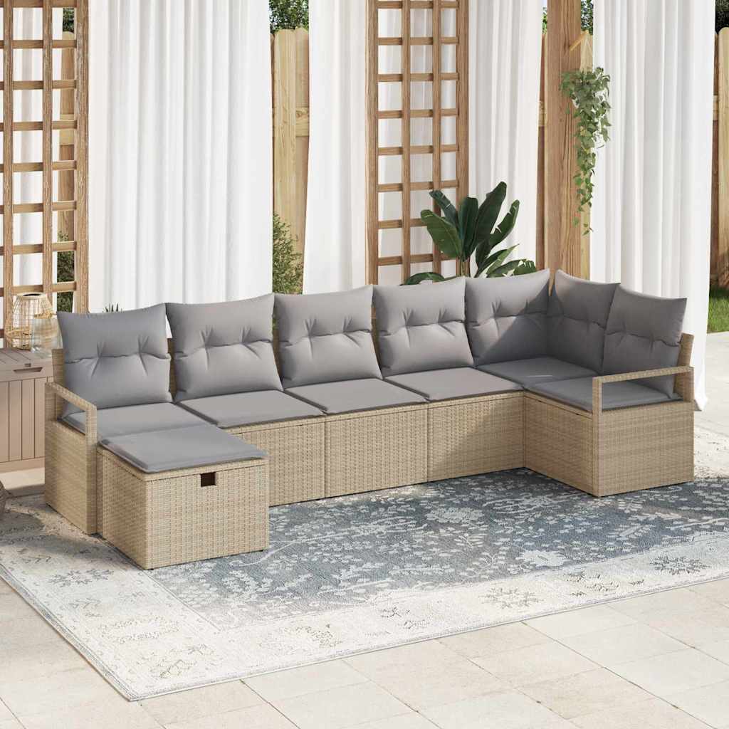 Tuin Sofa Set Met Kussen Met Opslag 8 Pcs Poly Riet