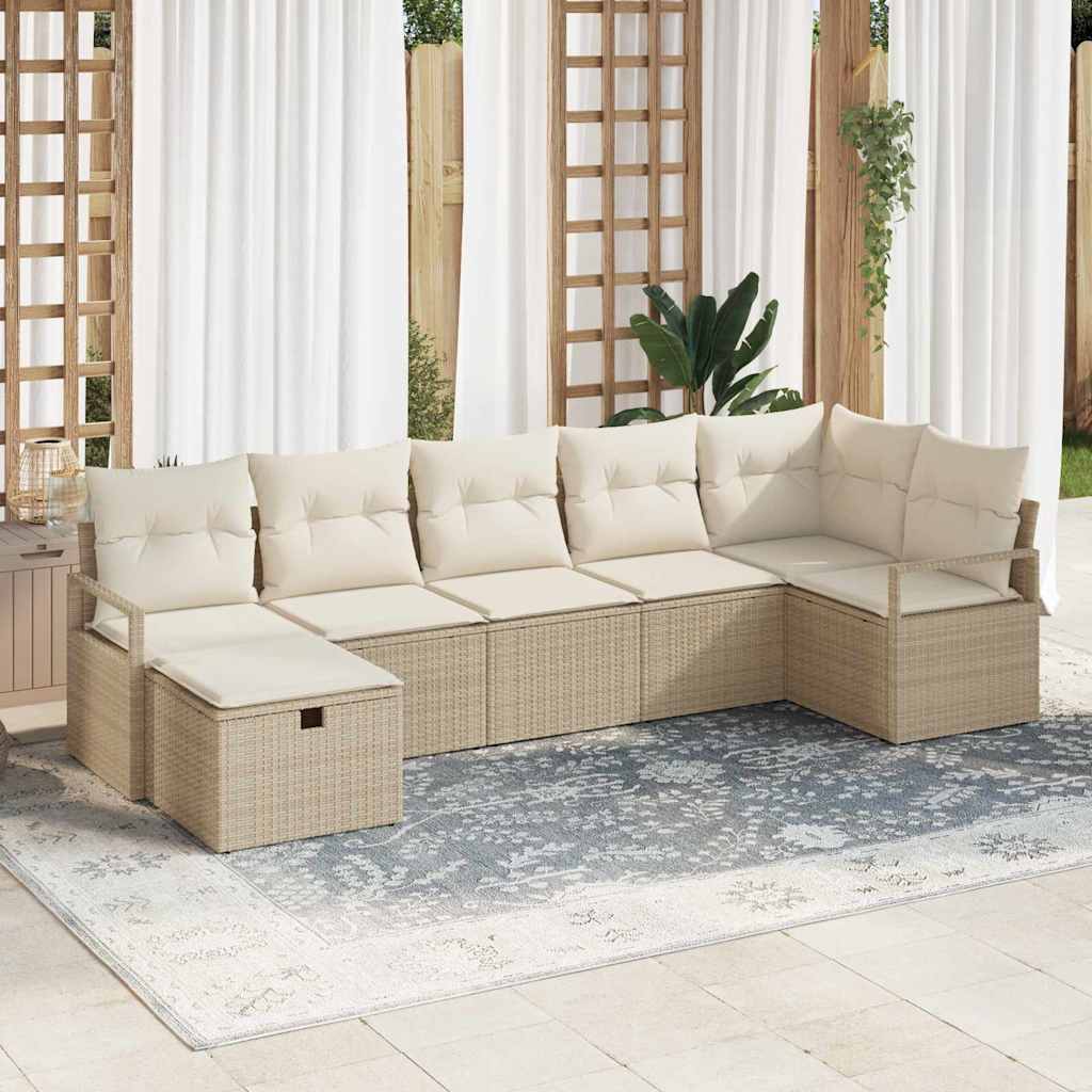Tuin Sofa Set Met Kussen Met Opslag 8 Pcs Poly Riet