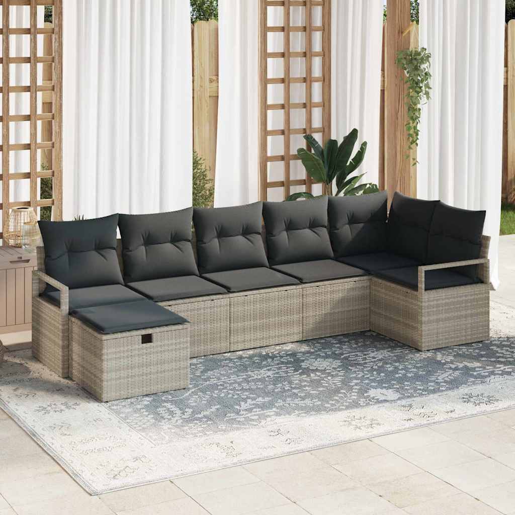 Tuin Sofa Set Met Kussen Met Opslag 8 Pcs Poly Riet