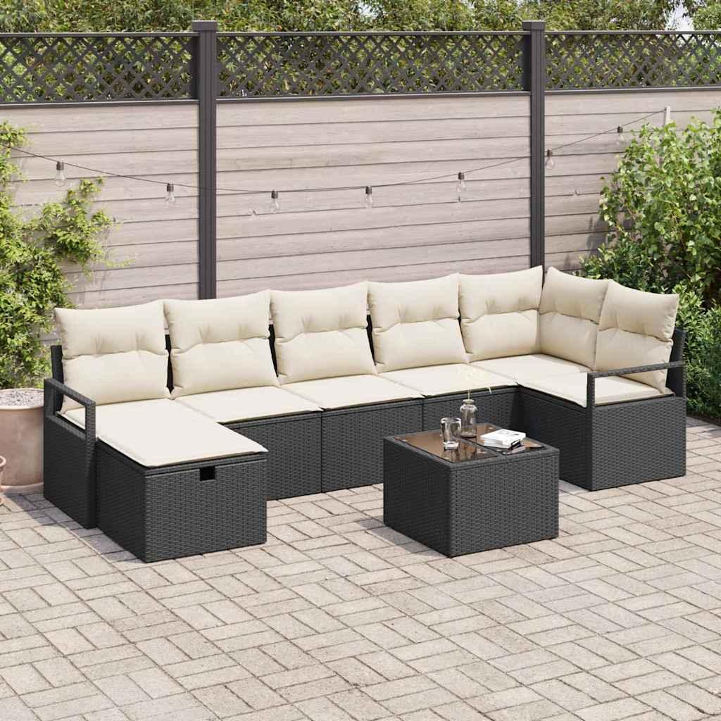 Tuin Sofa Set Met Kussen Met Opslag 8 Pcs Poly Riet
