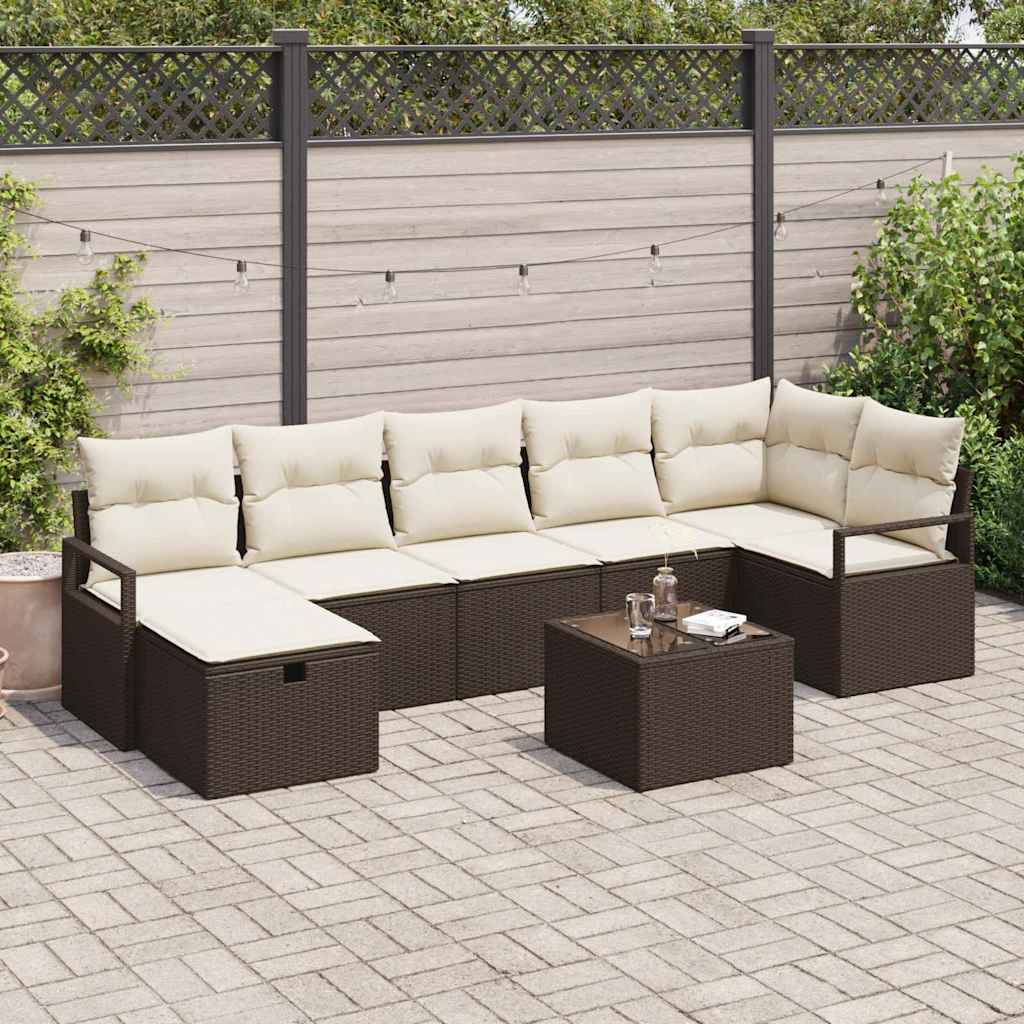 Tuin Sofa Set Met Kussen Met Opslag 8 Pcs Poly Riet