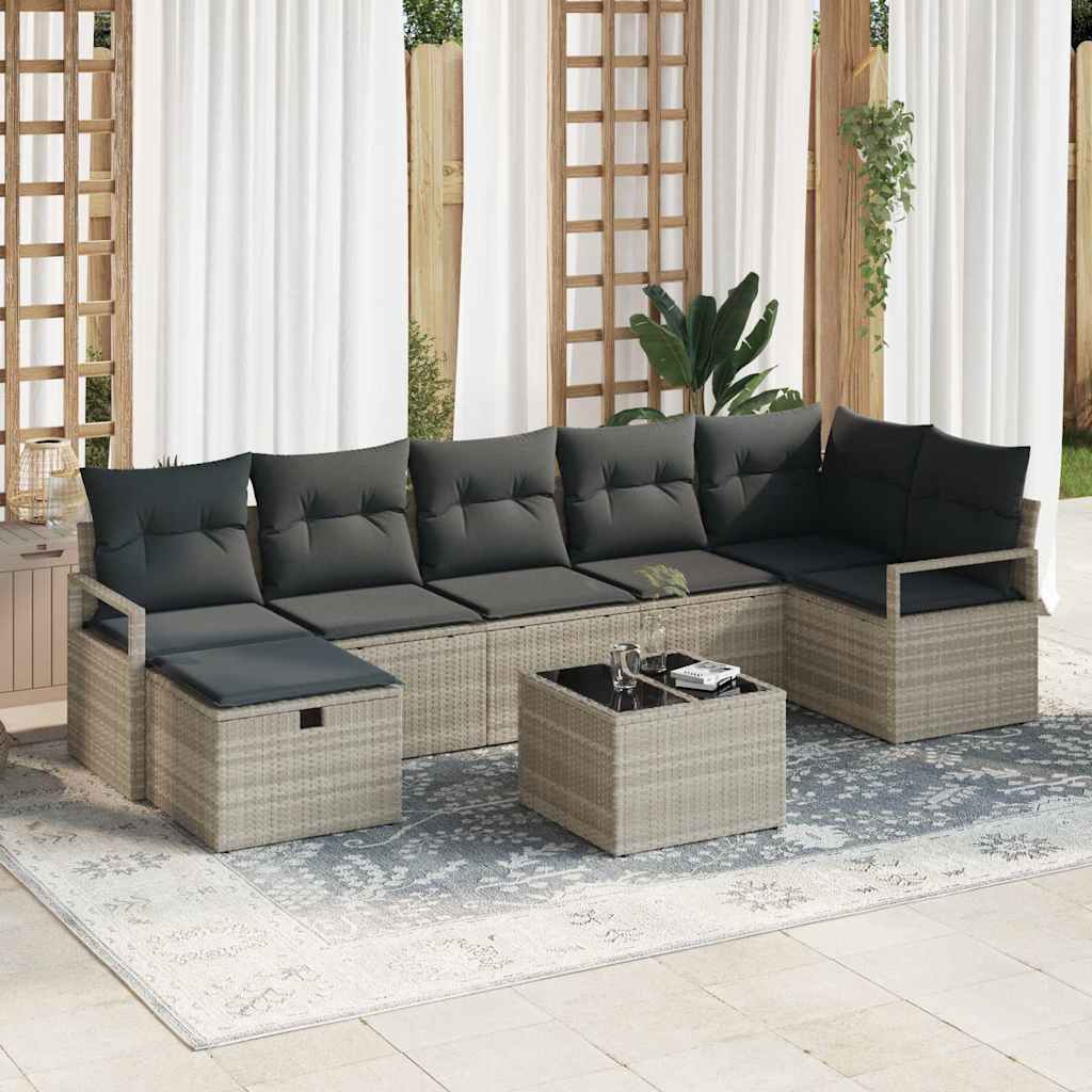 Tuin Sofa Set Met Kussen Met Opslag 8 Pcs Poly Riet