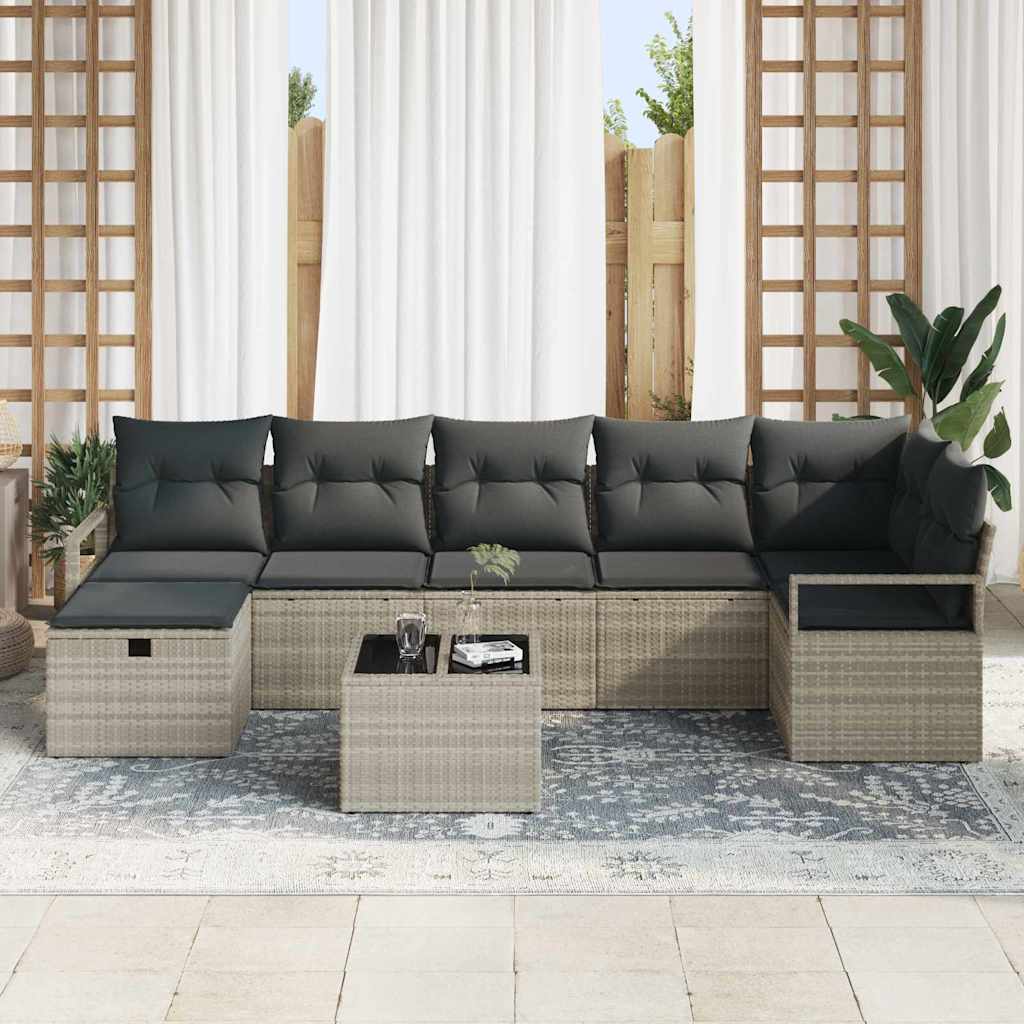 Tuin Sofa Set Met Kussen Met Opslag 8 Pcs Poly Riet