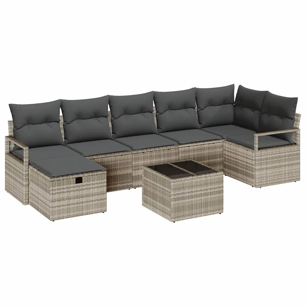 Tuin Sofa Set Met Kussen Met Opslag 8 Pcs Poly Riet