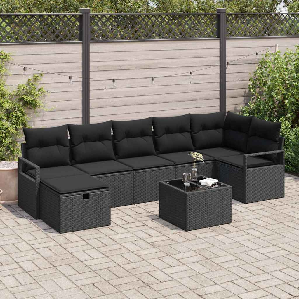 Tuin Sofa Set Met Kussen Met Opslag 8 Pcs Poly Riet
