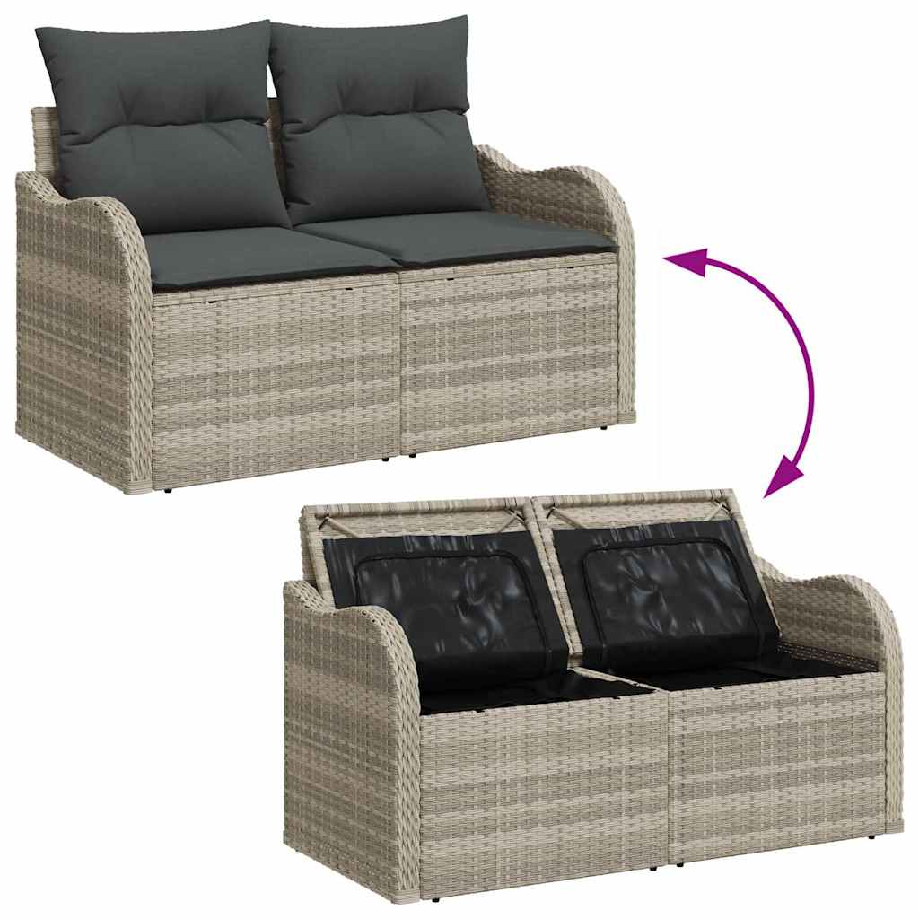 Tuin Sofa Set Met Kussen Met Opslag 6 Pcs Poly Riet