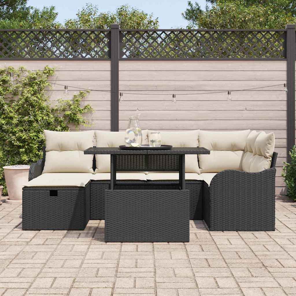Tuin Sofa Set Met Kussen Met Opslag 7 Pcs Poly Riet