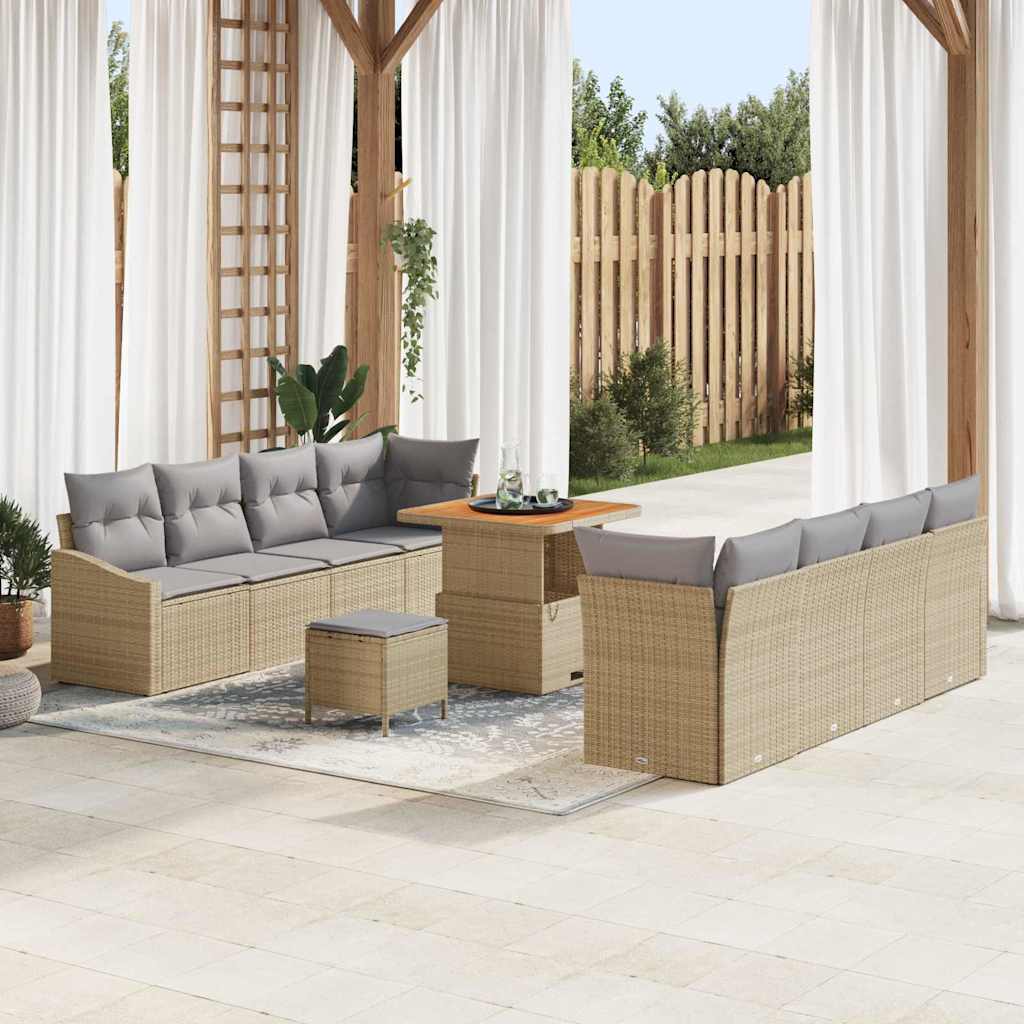 Tuin Sofa Set Met Kussen 11 Pcs Poly Riet