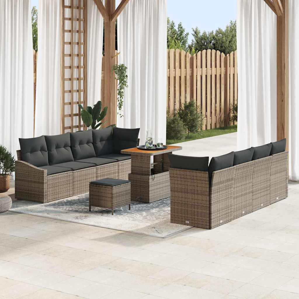 Tuin Sofa Set Met Kussen 11 Pcs Poly Riet
