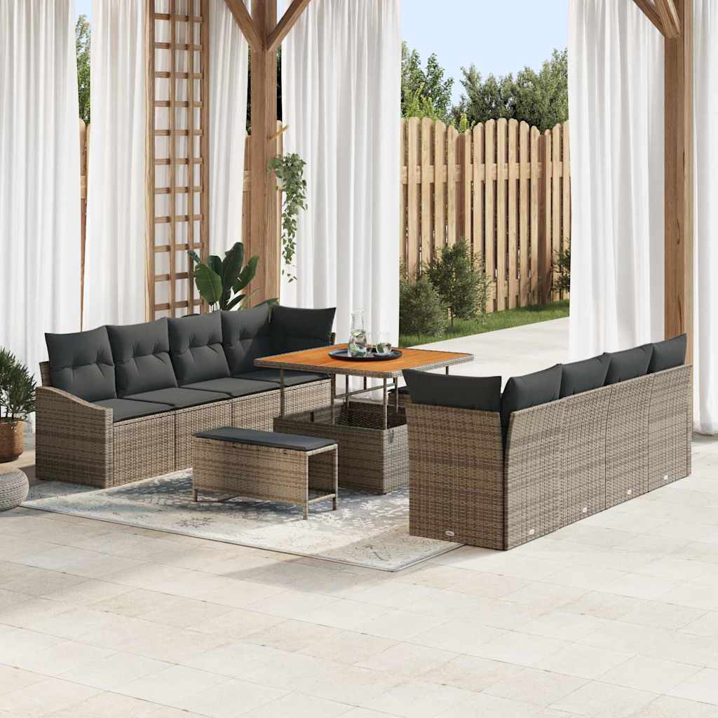 Tuin Sofa Set Met Kussen 11 Pcs Poly Riet