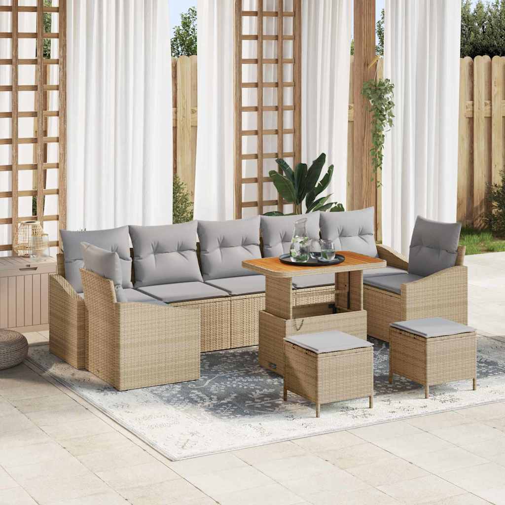 Tuin Sofa Set Met Kussen 10 Pcs Poly Riet