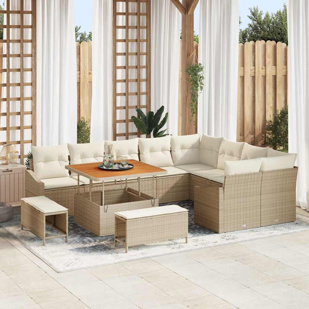 Tuin Sofa Set Met Kussen 13 Pcs Poly Riet