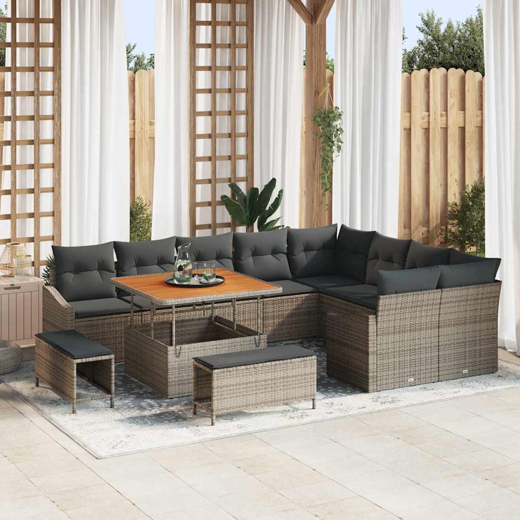 Tuin Sofa Set Met Kussen 13 Pcs Poly Riet