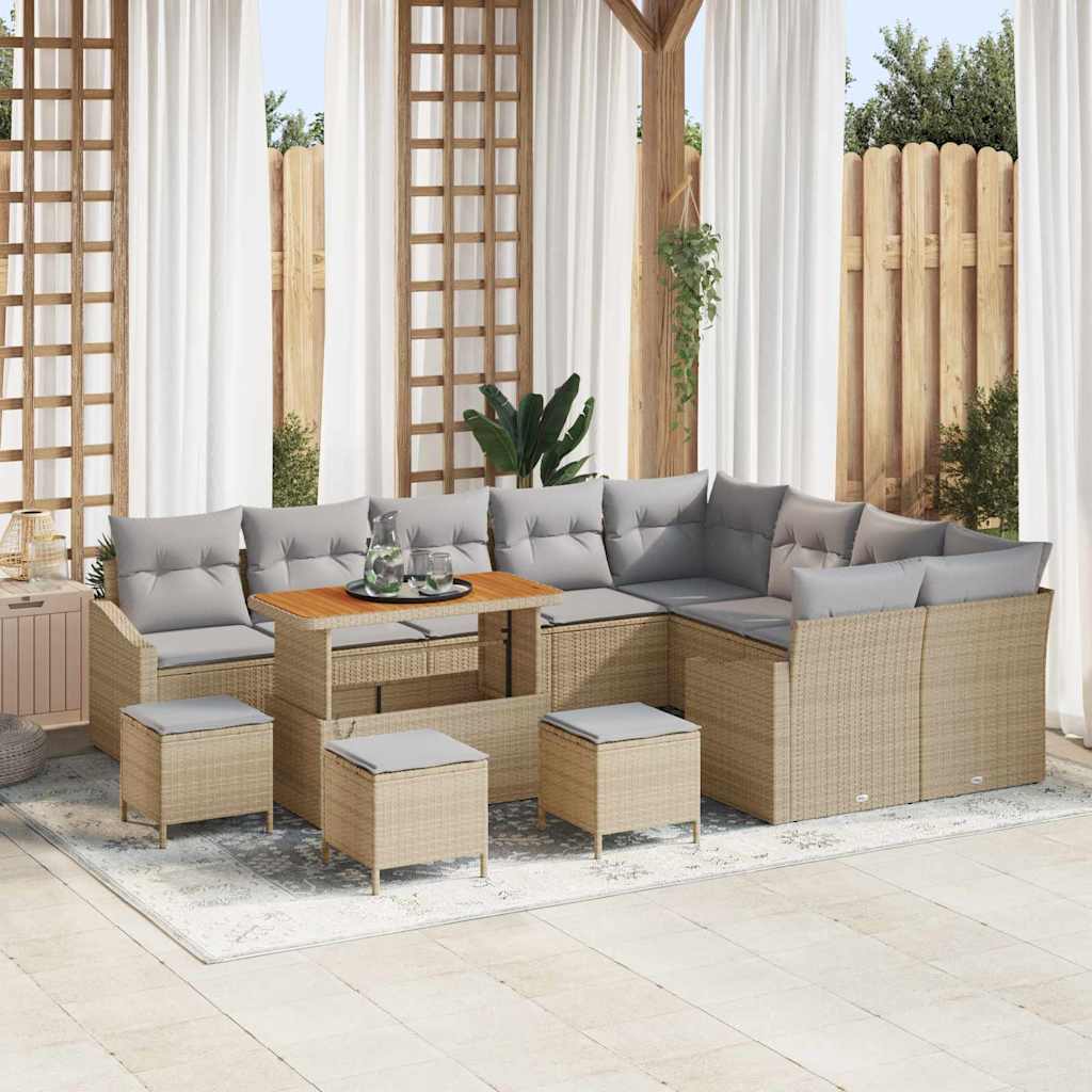 Tuin Sofa Set Met Kussen 13 Pcs Poly Riet