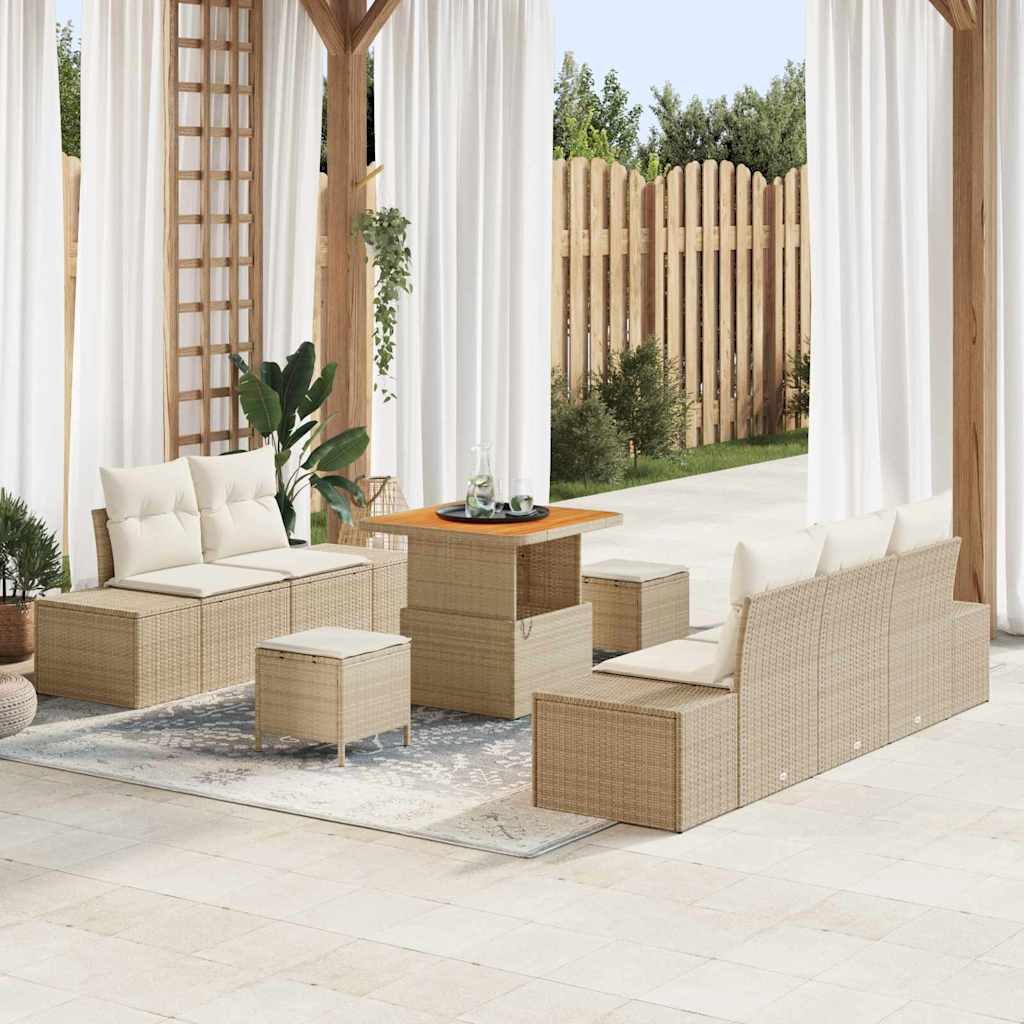 Tuin Sofa Set Met Kussen 8 Pcs Poly Riet