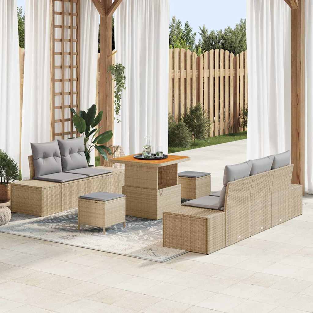 Tuin Sofa Set Met Kussen 8 Pcs Poly Riet