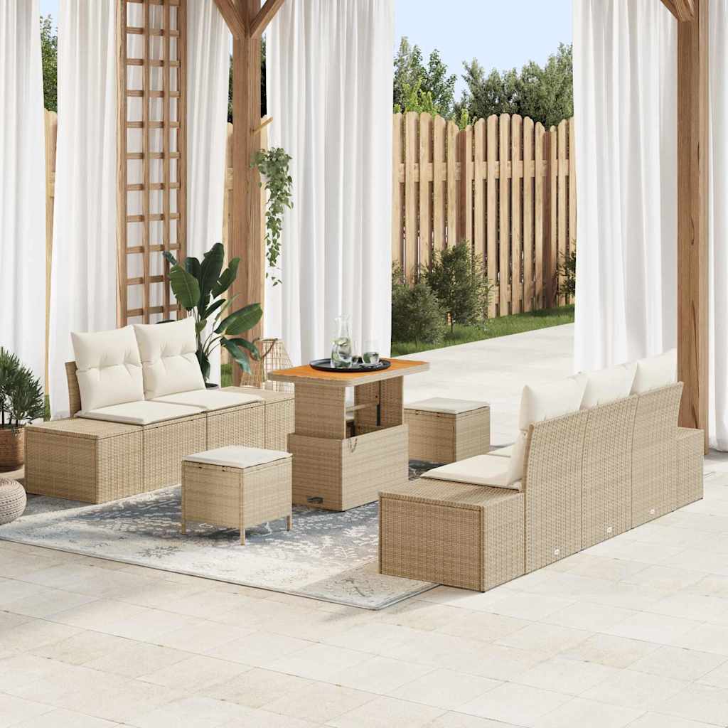 Tuin Sofa Set Met Kussen 8 Pcs Poly Riet