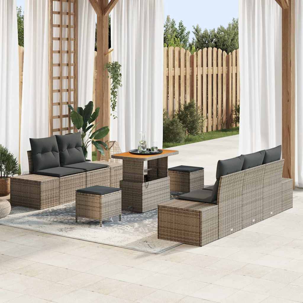 Tuin Sofa Set Met Kussen 8 Pcs Poly Riet