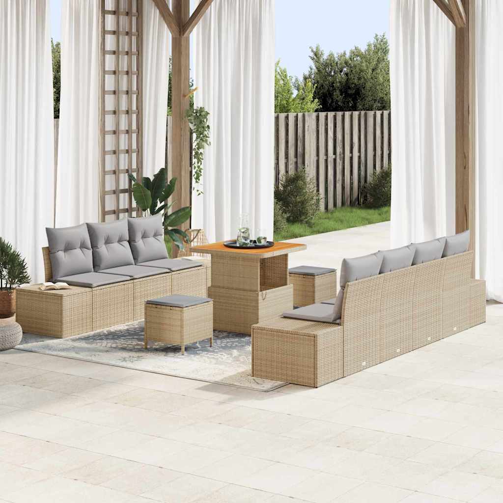 Tuin Sofa Set Met Kussen 10 Pcs Poly Riet