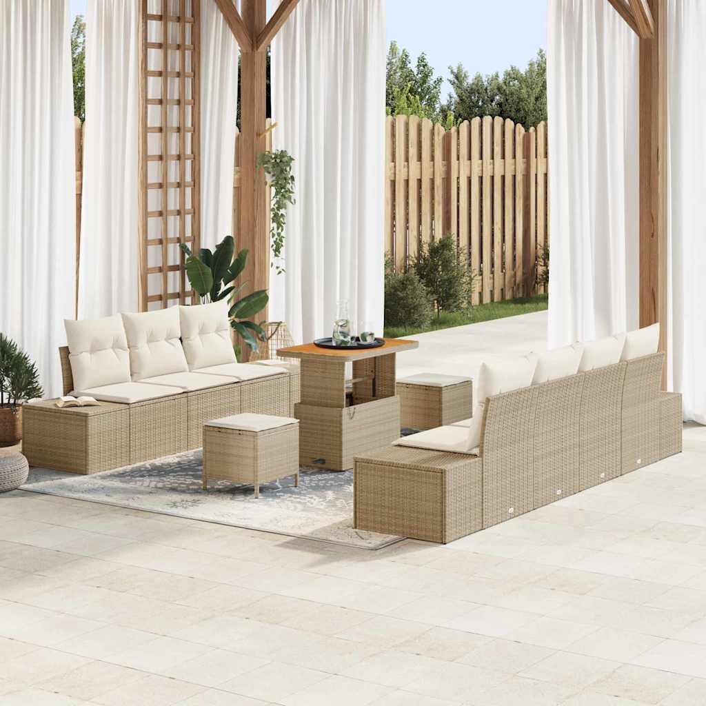 Tuin Sofa Set Met Kussen 10 Pcs Poly Riet