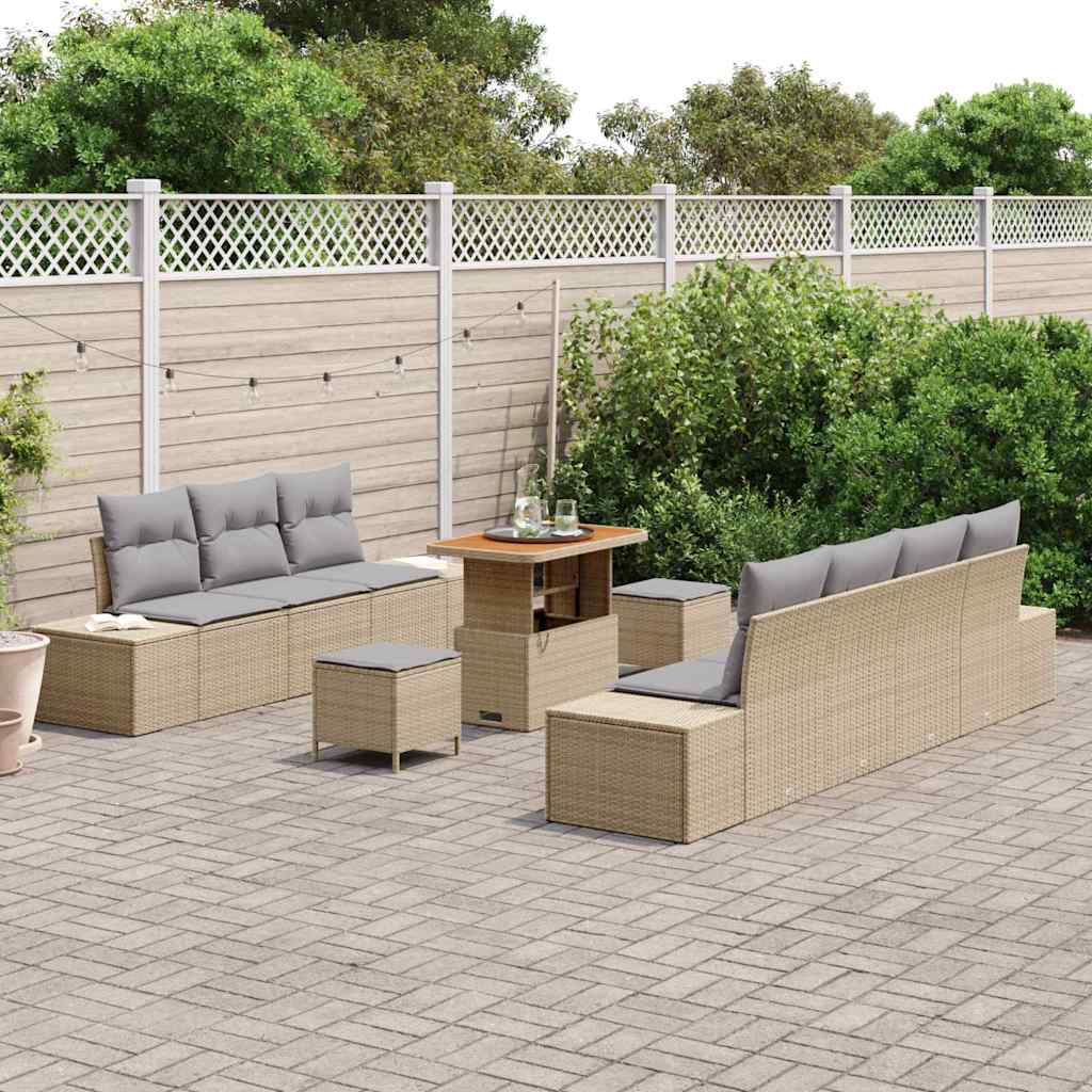 Tuin Sofa Set Met Kussen 10 Pcs Poly Riet