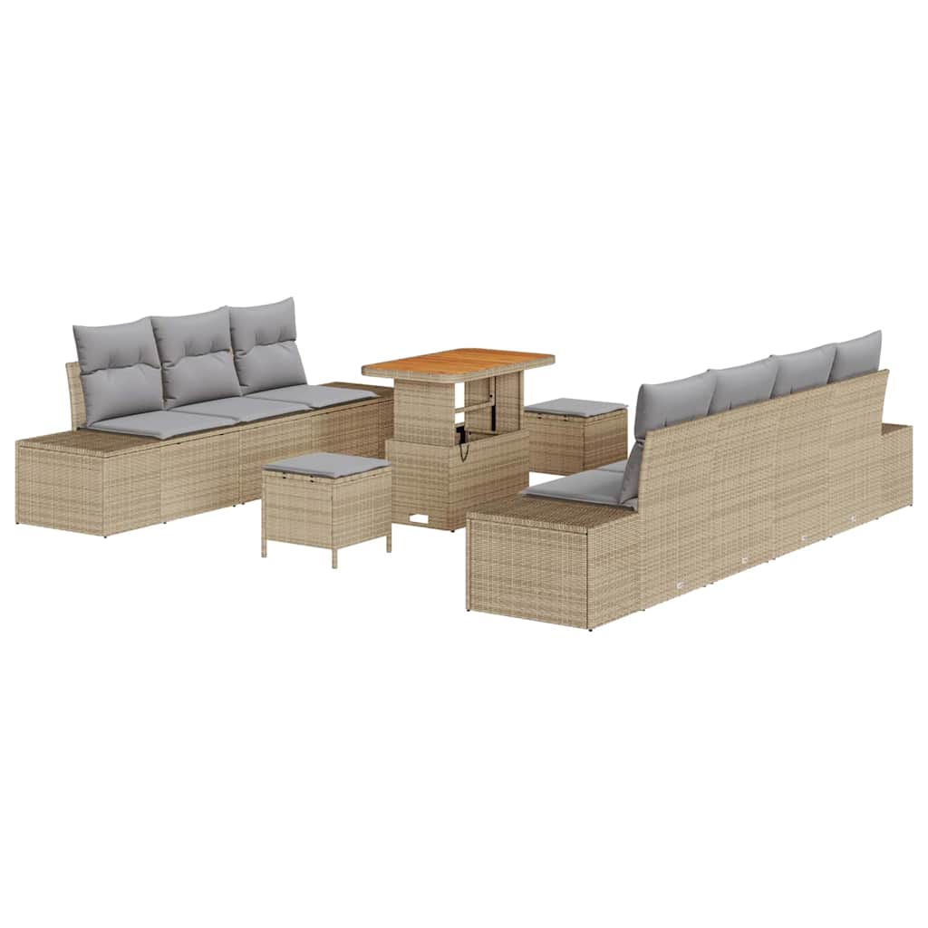 Tuin Sofa Set Met Kussen 10 Pcs Poly Riet