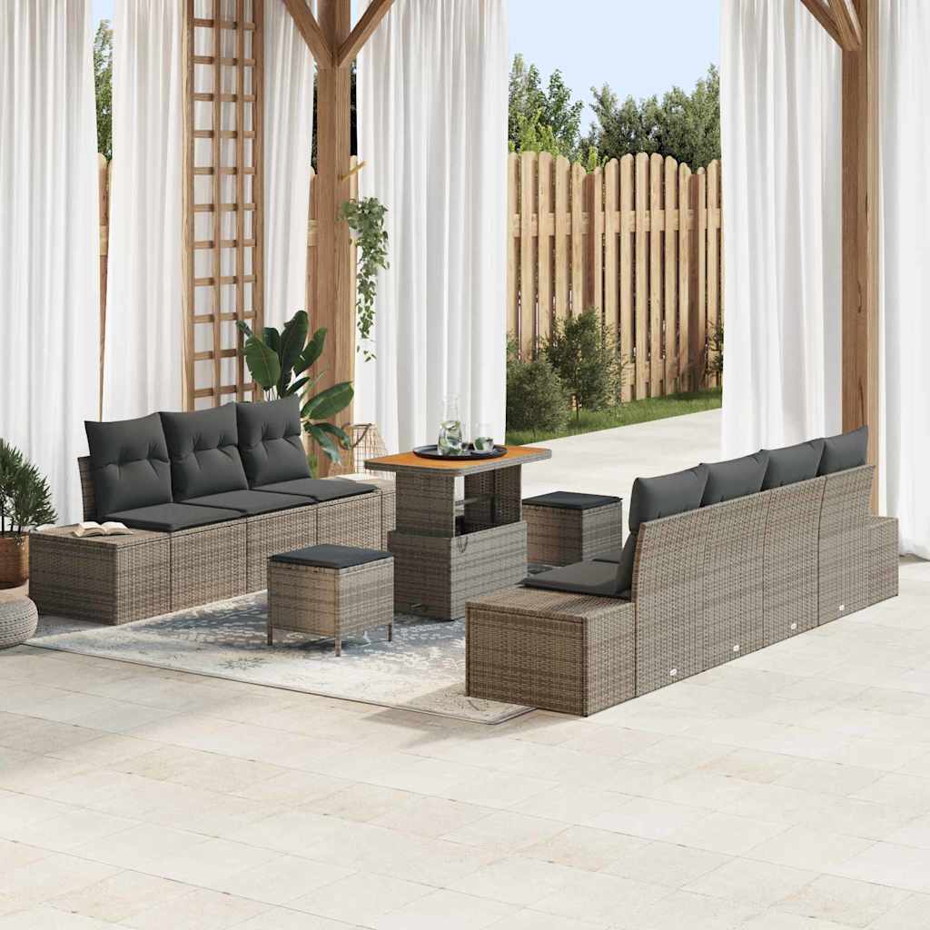 Tuin Sofa Set Met Kussen 10 Pcs Poly Riet