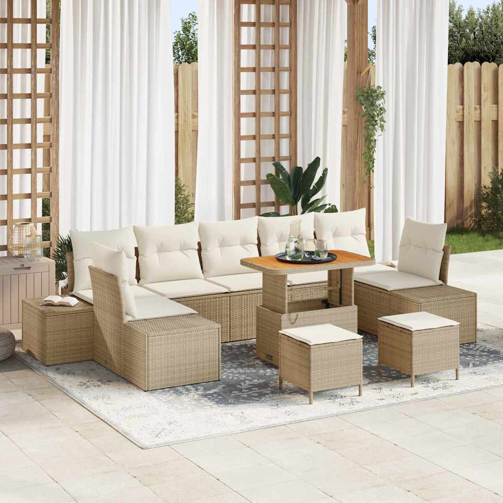 Tuin Sofa Set Met Kussen 10 Pcs Poly Riet