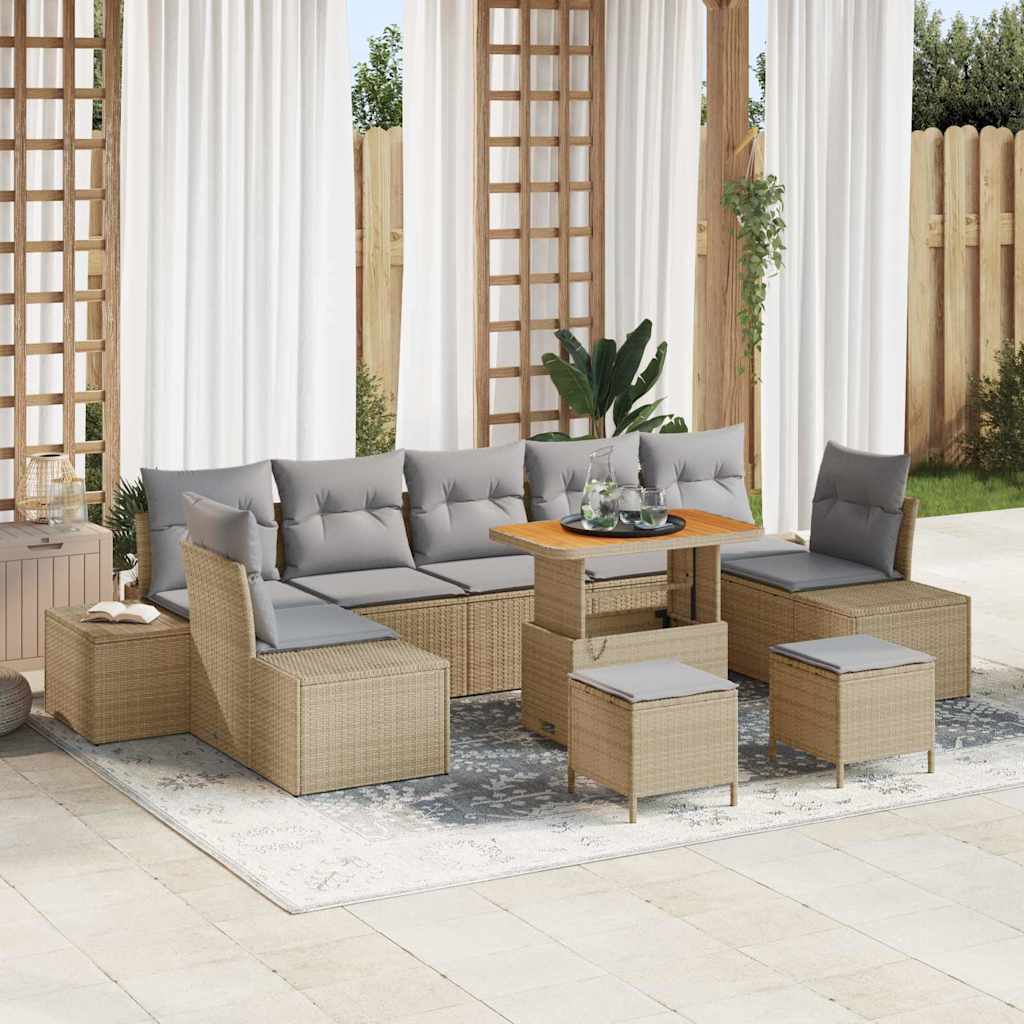 Tuin Sofa Set Met Kussen 10 Pcs Poly Riet